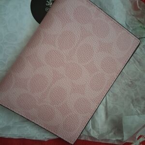 Coach Pink Signature Card & Key Holder